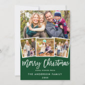 ブラシモダンスクリプト4フォトクリスマスグリーン シーズンカード (正面)