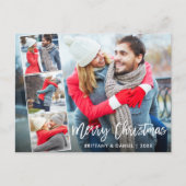 ブラシモダンスクリプト4フォトコラージクリスマス ポストカード (正面)
