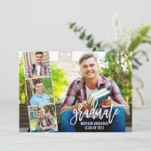 ブラシモダンスクリプト4写真の卒業 案内状 (スタンド正面)