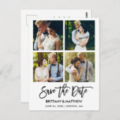 ブラシモダンスクリプト4写真の日付を保存 ポストカード (正面/裏面)