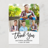 ブラシモダンスクリプト4写真卒業ありがとう ポストカード (正面)