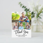 ブラシモダンスクリプト4写真卒業ありがとう ポストカード (スタンド正面)