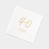 ブラシモダンスクリプト40th誕生日パーティー 箔ナプキン (左)