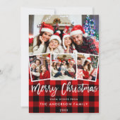 ブラシモダンスクリプト4 Photoクリスマスレッドプレイド シーズンカード (正面)