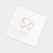 ブラシモダンスクリプト50th誕生日パーティー 箔ナプキン (左)