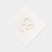 ブラシモダンスクリプト50th誕生日パーティー 箔ナプキン (右)