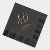 ブラシモダンスクリプト60th誕生日パーティー 箔ナプキン (左)
