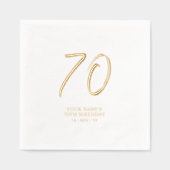 ブラシモダンスクリプト70th誕生日パーティー 箔ナプキン (正面)