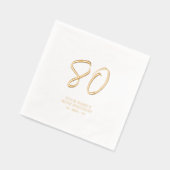 ブラシモダンスクリプト80th誕生日パーティー 箔ナプキン (左)