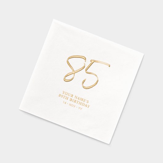 ブラシモダンスクリプト85th誕生日パーティー 箔ナプキン (左)