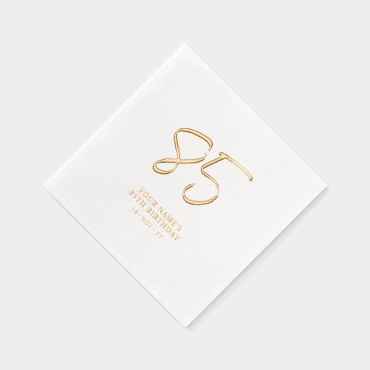 ブラシモダンスクリプト85th誕生日パーティー 箔ナプキン (右)