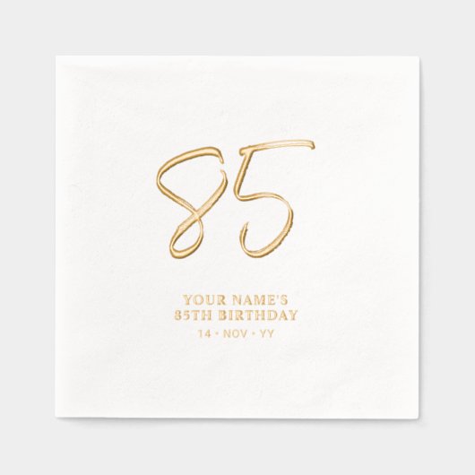 ブラシモダンスクリプト85th誕生日パーティー 箔ナプキン (正面)