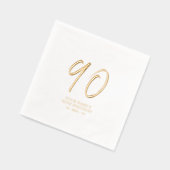 ブラシモダンスクリプト90th誕生日パーティー 箔ナプキン (左)