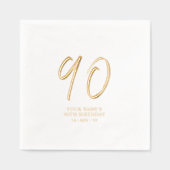 ブラシモダンスクリプト90th誕生日パーティー 箔ナプキン (正面)