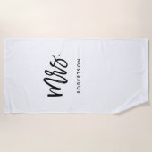 ブラシモダンスクリプト | ミセス | 編集可能な色 ビーチタオル (正面)