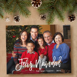 ブラシモダンスクリプトFeliz Navidad家族の写真 ポストカード<br><div class="desc">ブラシモダンスクリプトFeliz Navidad家族の写真メリークリスマスホリデーポストカード</div>