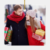 ブラシモダンスクリプメリートと明るいカップルの写真 セラミックオーナメント (裏面)