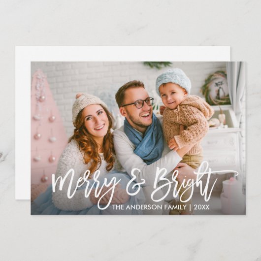 ブラシモダンスクリプメリートと明るい家族の写真 シーズンカード (正面/裏面)