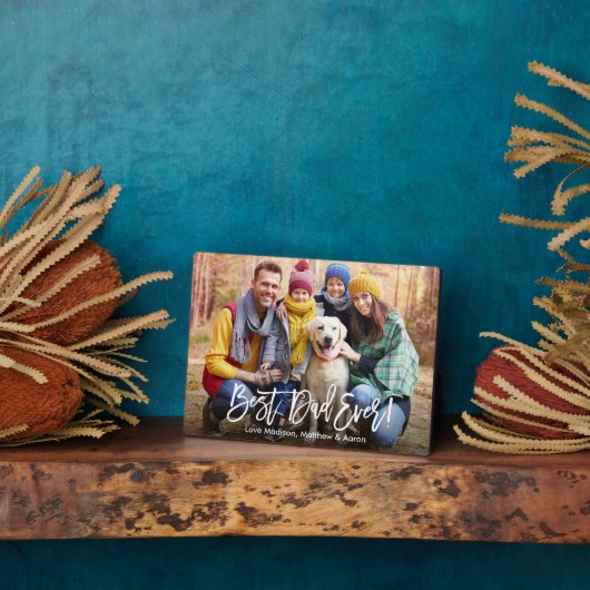 ブラシモダンスクリプ最高のパパの写真 フォトプラーク (側面)