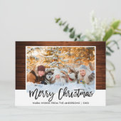 ブラシモダンスクリプ素朴ト木写真クリスマス シーズンカード (スタンド正面)