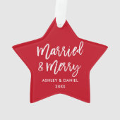 ブラシモダンスクリプ結婚したトとメリーの結婚星 オーナメント (裏面)