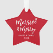 ブラシモダンスクリプ結婚したトとメリーの結婚星 オーナメント (正面)