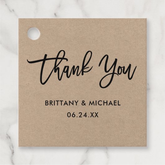 ブラシモダンスクリプ結婚トの感謝Kraft フェイバータグ (正面)
