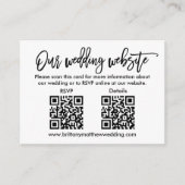 ブラシモダンスクリプ結婚トの2 QR RSVP詳細 エンクロージャーカード (正面)