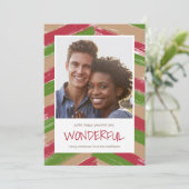 ブラシモダンストロークのクリスマスフォト シーズンカード (スタンド正面)