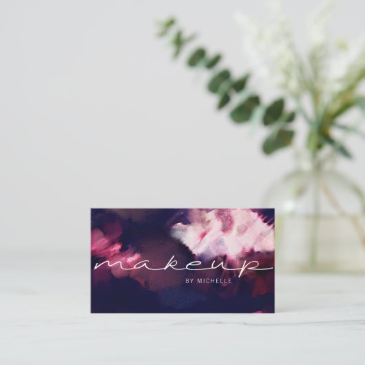 ブラシモダンストロークエレガントタイポグラフィ 名刺 (スタンド正面)