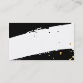 ブラシモダンストロークスタイリッシュブラック金ゴールド(ばちゃばちゃ)跳ねる 名刺 (裏面)