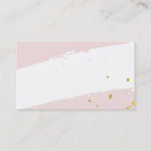 ブラシモダンストローク可愛いピ淡い色のンク金ゴールド(ばちゃばちゃ)跳ねる 名刺 (裏面)