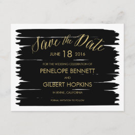 ブラシモダンストローク結婚式招待状 セーブザデート