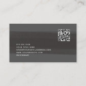 ブラシモダンストローク | ダークグレー(QRコード付き) 名刺 (裏面)