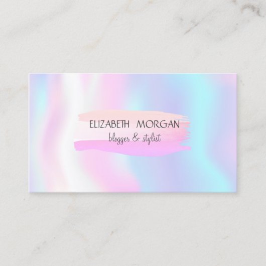 ブラシモダンストローク、ホログラフィック 名刺 (正面)