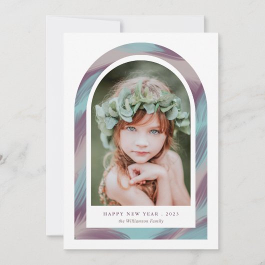 ブラシモダンストロークArch New Year写真 シーズンカード (正面)