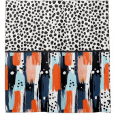 ブラシモダンストローダルマチアン犬の抽象芸術パターン シャワーカーテン (正面)