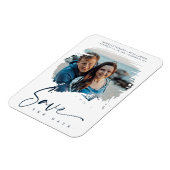 ブラシモダンストロープエフェクトフォトカップル結婚ズ マグネット (左側)