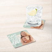 ブラシモダンセーブ・ザ・デート案内 スクエアペーパーコースター (インサイチュ)