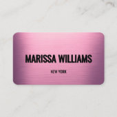 ブラシモダンドピンクメタル名刺 名刺 (正面)
