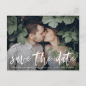 ブラシモダンド付きスクリプト写真の日付の保存 案内ポストカード (正面)