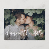 ブラシモダンド付きスクリプト写真の日付の変更 案内ポストカード (正面)