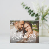 ブラシモダンド付きス結婚クリプトの写真日付の保存 案内ポストカード (スタンド正面)