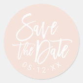 ブラシモダンド赤面結婚式の日付を保存 ラウンドシール (正面)