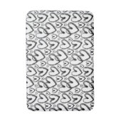 ブラシモダンハート白黒パターン バスマット (正面縦)