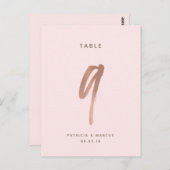 ブラシモダンバラ結婚金ゴールドのテーブル番号9 ポストカード (正面/裏面)