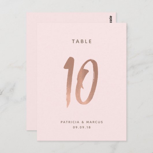 ブラシモダンバラ金ゴールドの表結婚番号10 ポストカード (正面/裏面)