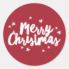 ブラシモダンメリークリスマスラウンドステッカー ラウンドシール