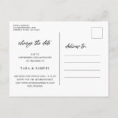 ブラシモダンュシンプルス結婚プの日付の変更 案内ポストカード (裏面)