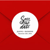 ブラシモダンレタカスタムー日付を保存結婚する ラウンドシール